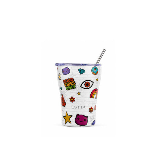 Estia Coffee Mug Save The Aegean Ποτήρι Θερμός με Καλαμάκι - 350ml