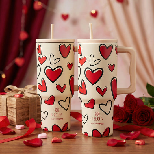 Valentines Box - 2x Straw Tumbler XL (Duo) & Wax Melt Valentine Hearts