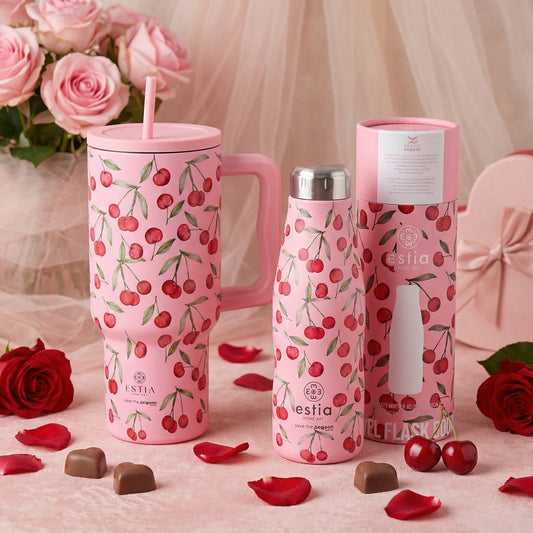 Valentines Box - Tumbler & Μπουκάλι Θερμός Cherry Rose