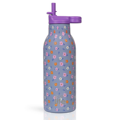 Ecolife Μπουκάλι Θερμός με Εσωτερικό Καλαμάκι 550ml Bloom