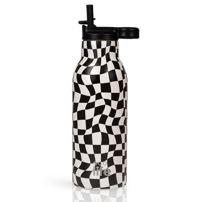 Ecolife Μπουκάλι Θερμός με Εσωτερικό Καλαμάκι 550ml Black n White