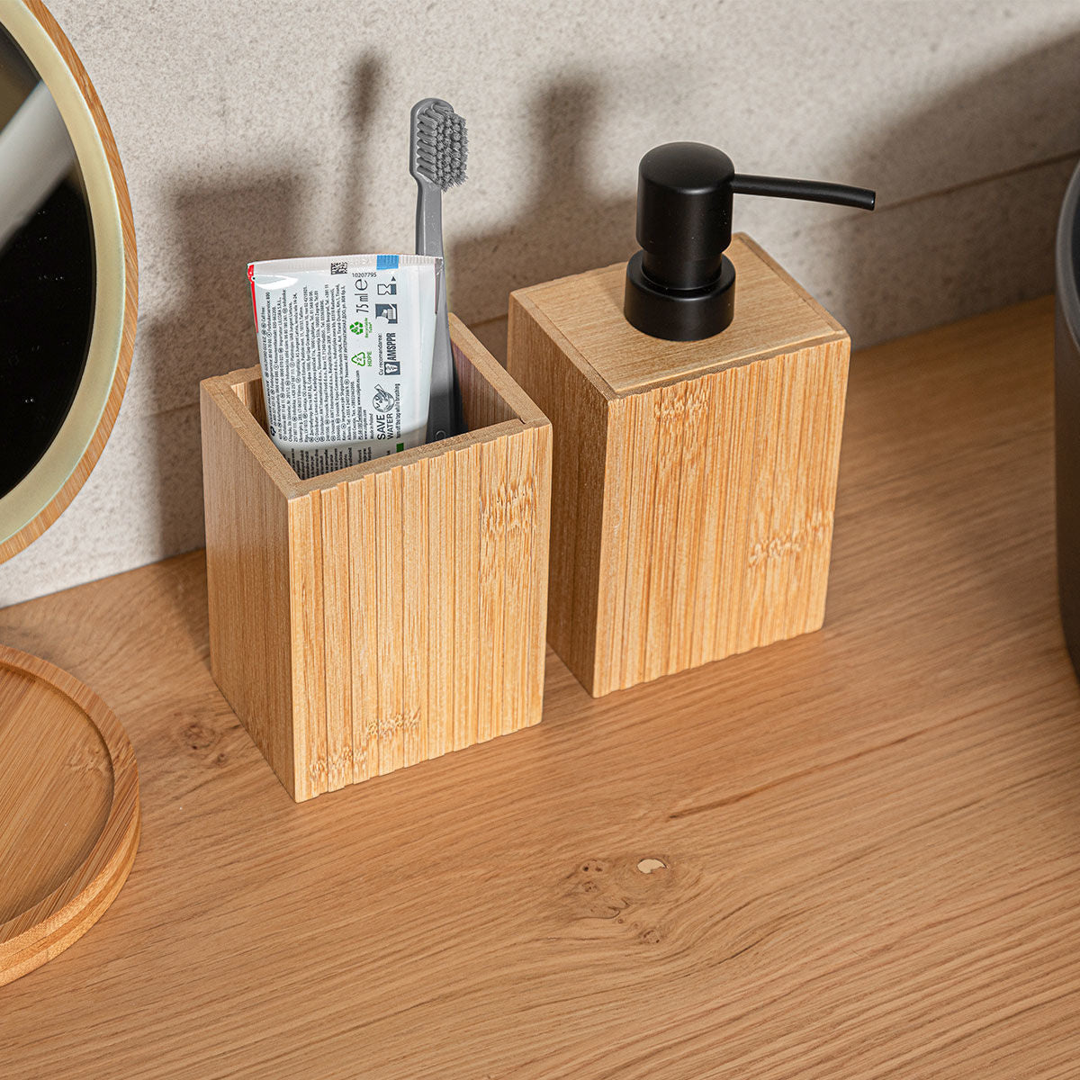 Estia Αντλία Σαπουνιού Bamboo Essentials Τετράγωνη 8.2x7.5x17.5 εκ