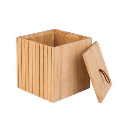 Estia Κουτί Αποθήκευσης και Οργάνωσης Μπάνιου Bamboo Essentials 9x9x8 εκ