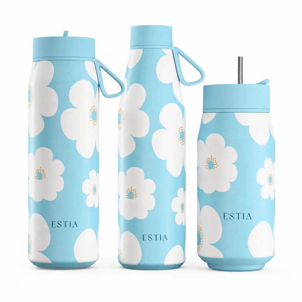 Combo Estia Θερμός Pulse 500ml & Flow 500ml & Lens 350ml Blue Daisy