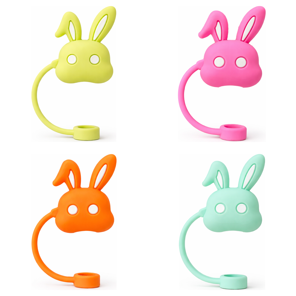 Hugs Straw Toppers Προστατευτικά για Καλαμάκια Tumbler σετ 4τμχ - Bunnies