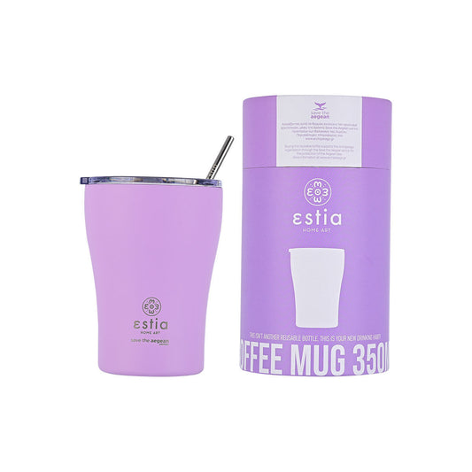Estia Coffee Mug Save The Aegean Ποτήρι Θερμός με Καλαμάκι - 350ml