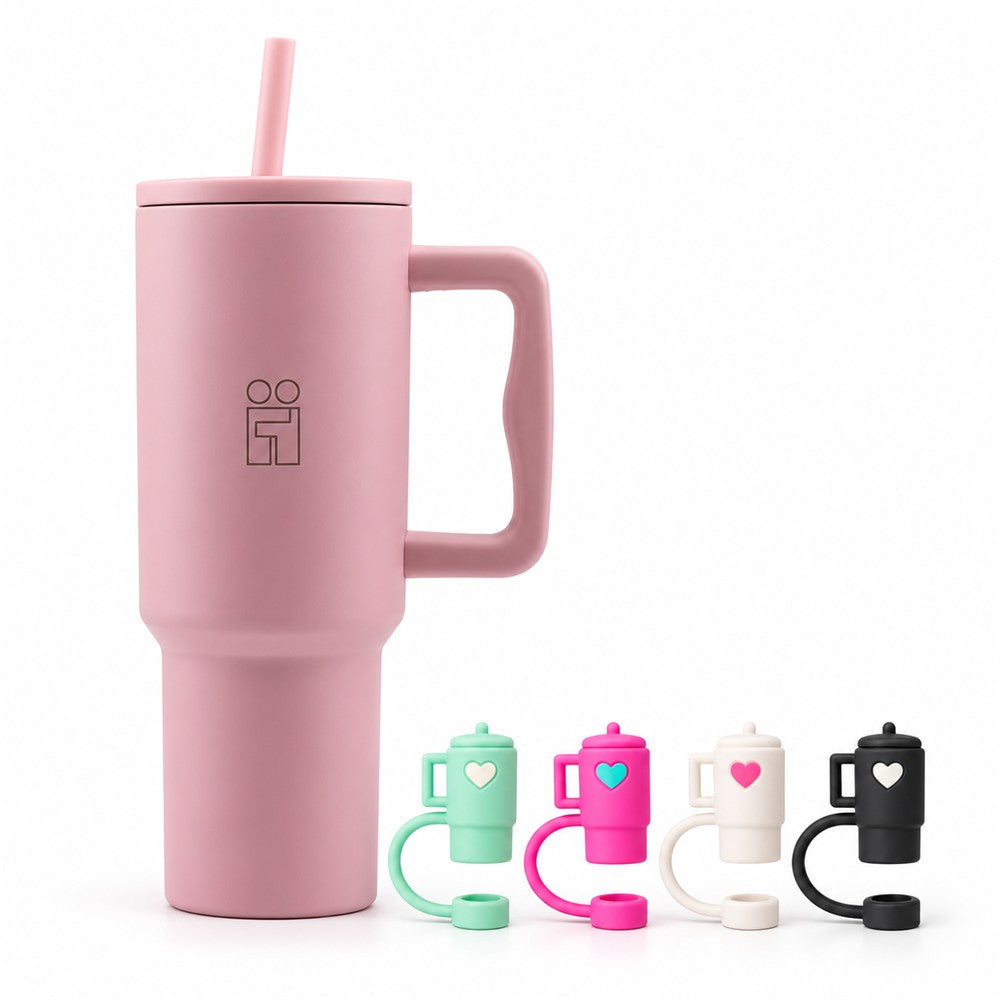 Combo Hugs My Tumbler 1200ml Blush Mood & Mini Tumblers Toppers σετ 4τμχ