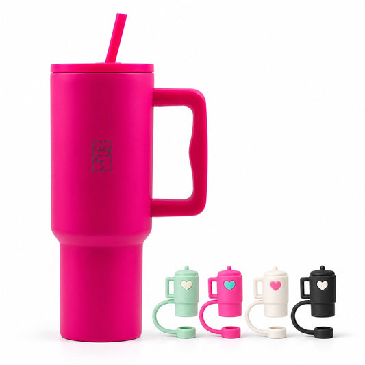 Combo Hugs My Tumbler 1200ml Bold Heart & Mini Tumblers Toppers σετ 4τμχ
