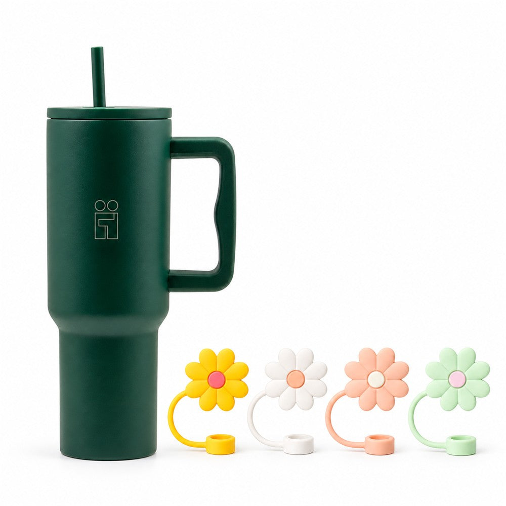 Combo Hugs My Tumbler 1200ml Earth Touch & Flowers Toppers σετ 4τμχ