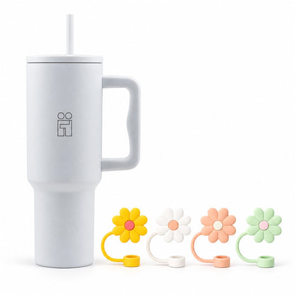 Combo Hugs My Tumbler 1200ml Pure Feel & Flowers Toppers σετ 4τμχ