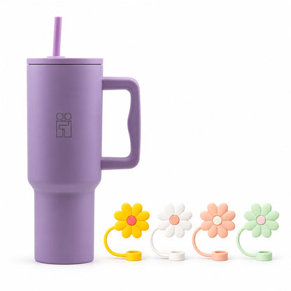Combo Hugs My Tumbler 1200ml Purple Calm & Flowers Toppers σετ 4τμχ