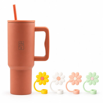 Combo Hugs My Tumbler 1200ml Warm Light & Flowers Toppers σετ 4τμχ