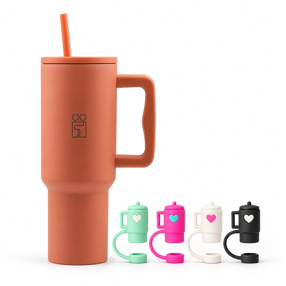 Combo Hugs My Tumbler 1200ml Warm Light & Mini Tumblers Toppers σετ 4τμχ
