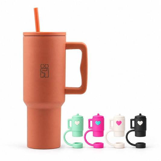 Combo Hugs My Tumbler 1200ml Warm Light & Mini Tumblers Toppers σετ 4τμχ