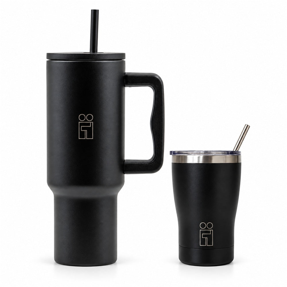 Combo Hugs My Tumbler 1200ml Silent Night και Coffee Cup 350ml Μαύρο