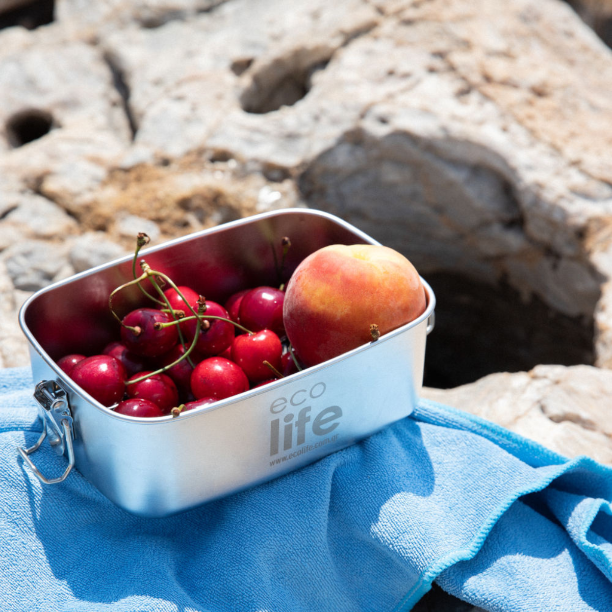 Ecolife Ανοξείδωτο Φαγητοδοχείο 1lt Μονού Τοιχώματος (Ανοξείδωτο Καπάκι)