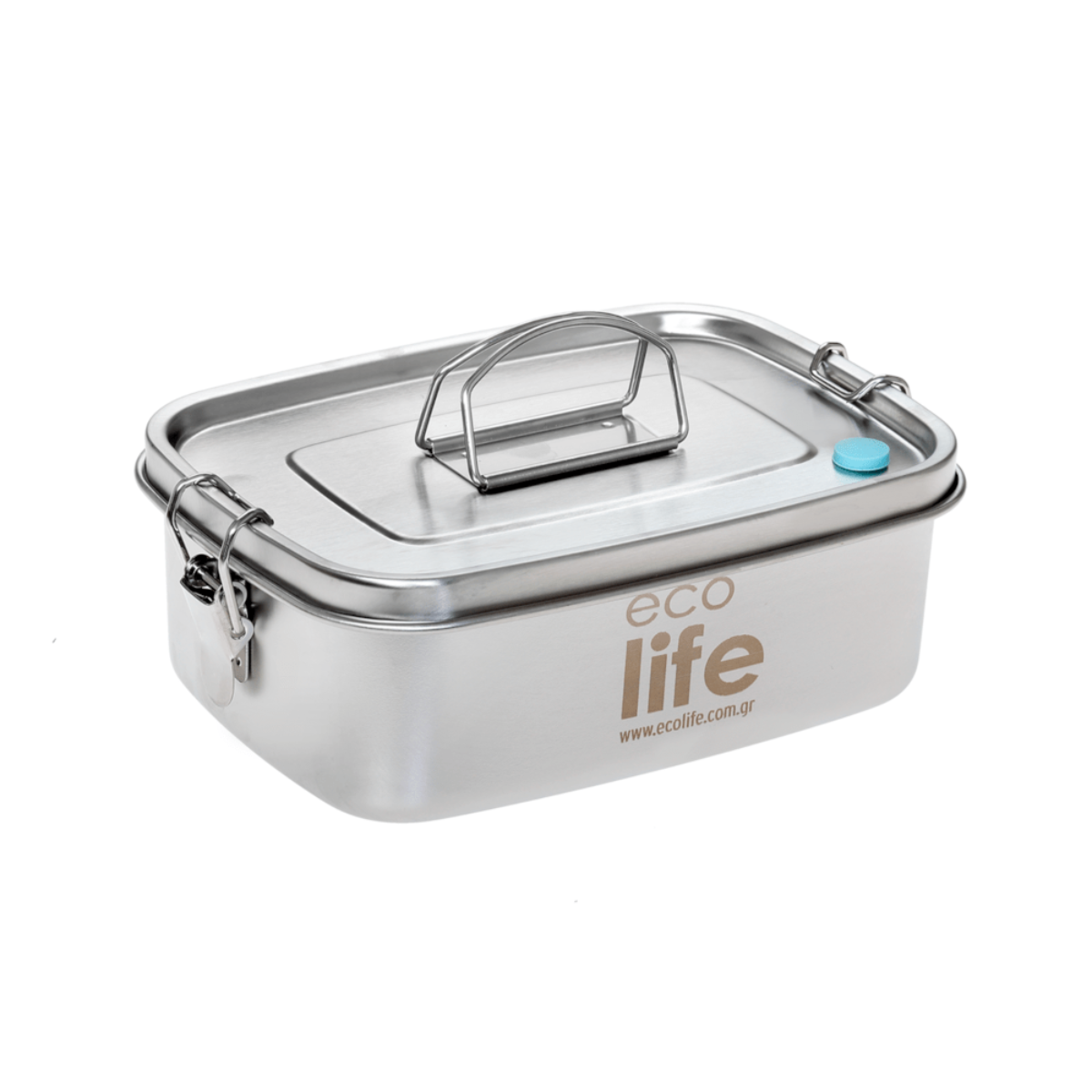Ecolife Ανοξείδωτο Φαγητοδοχείο 1lt Μονού Τοιχώματος (Ανοξείδωτο Καπάκι)