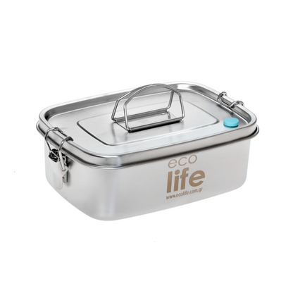 Ecolife Ανοξείδωτο Φαγητοδοχείο 1lt Μονού Τοιχώματος (Ανοξείδωτο Καπάκι)