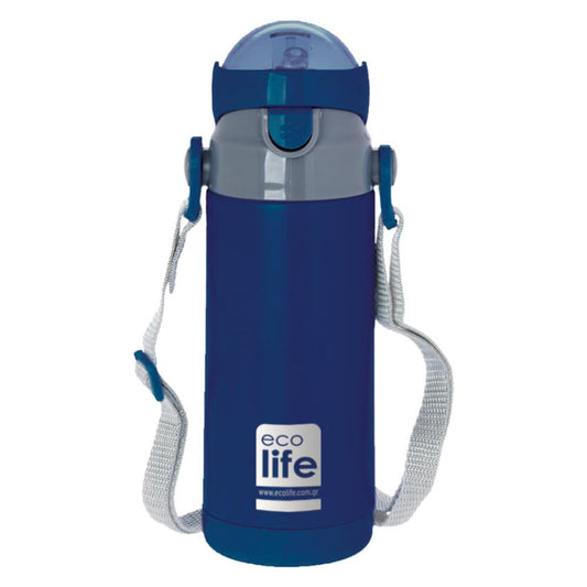 Ecolife Kids Παγουράκι Θερμός Navy Blue - 400ml