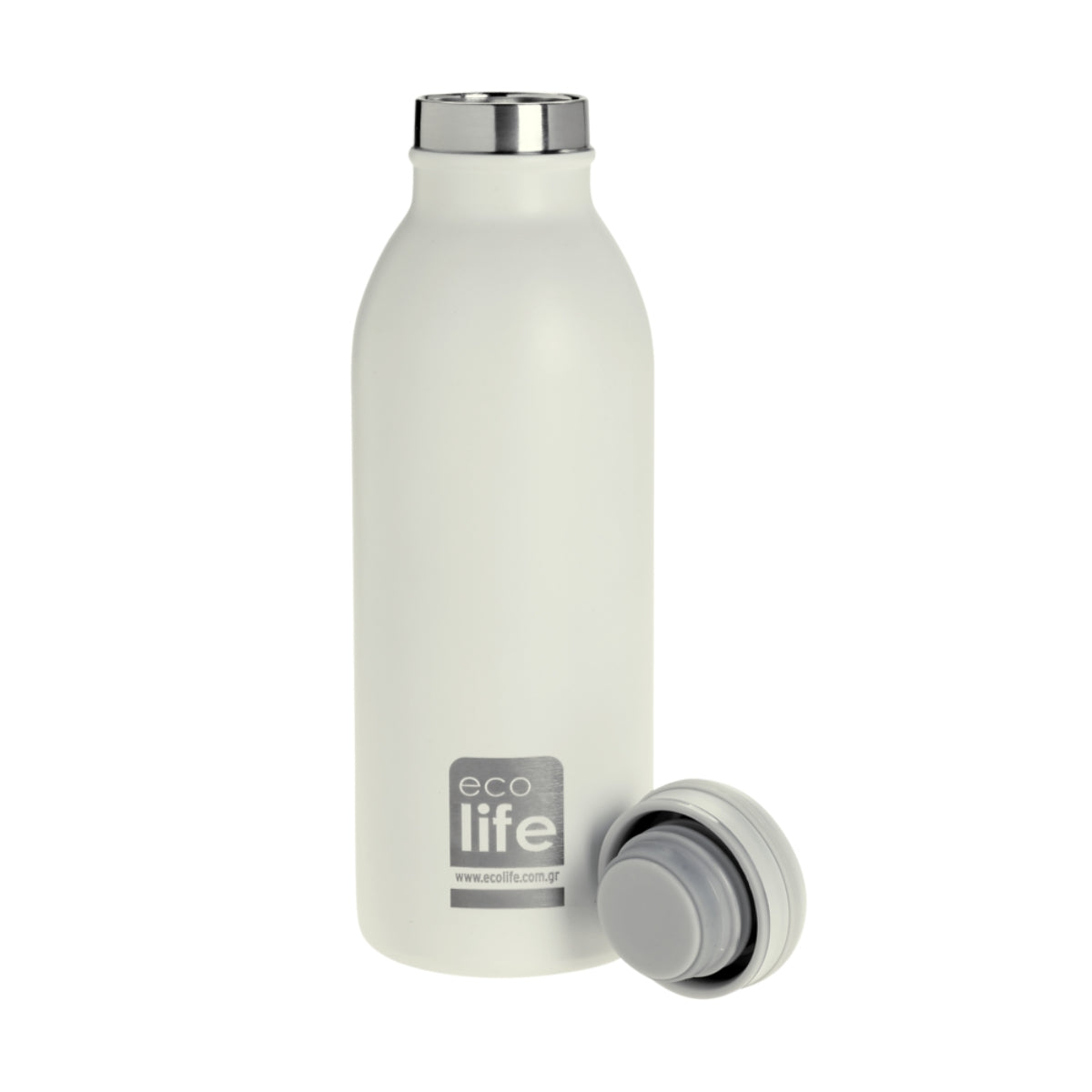 Ecolife Μπουκάλι Θερμός Παστέλ Λευκό - 450ml