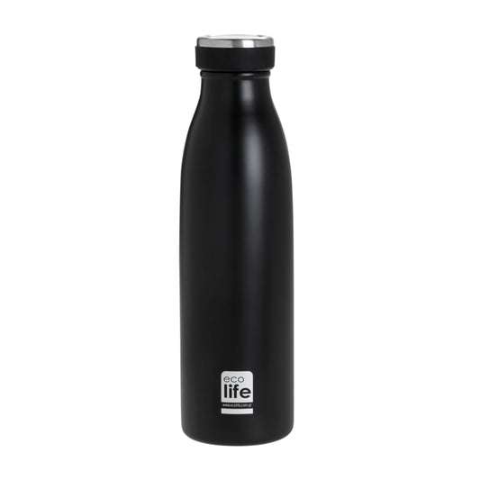 Ecolife Μπουκάλι Θερμός Slim Μαύρο - 500ml