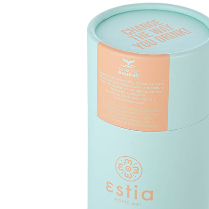 Estia Travel Cup Save The Aegean Ποτήρι Θερμός με Καλαμάκι Bermuda Green - 300ml