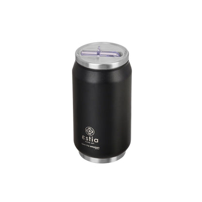 Estia Travel Cup Save The Aegean Ποτήρι Θερμός με Καλαμάκι Black - 300ml