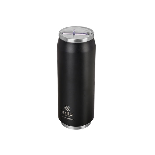 Estia Travel Cup Save The Aegean Ποτήρι Θερμός με Καλαμάκι Midnight Black - 500ml