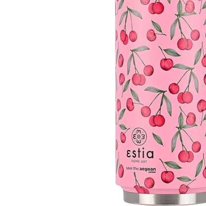 Estia Travel Cup Save The Aegean Ποτήρι Θερμός με Καλαμάκι Cherry Rose - 500ml