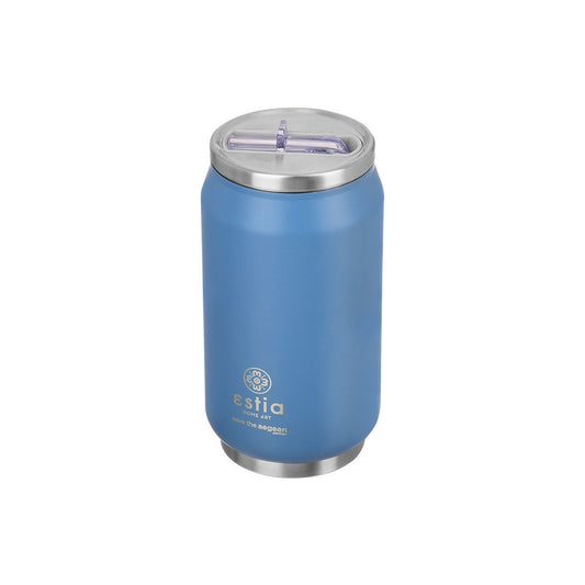 Estia Travel Cup Save The Aegean Ποτήρι Θερμός με Καλαμάκι Denim Blue - 300ml