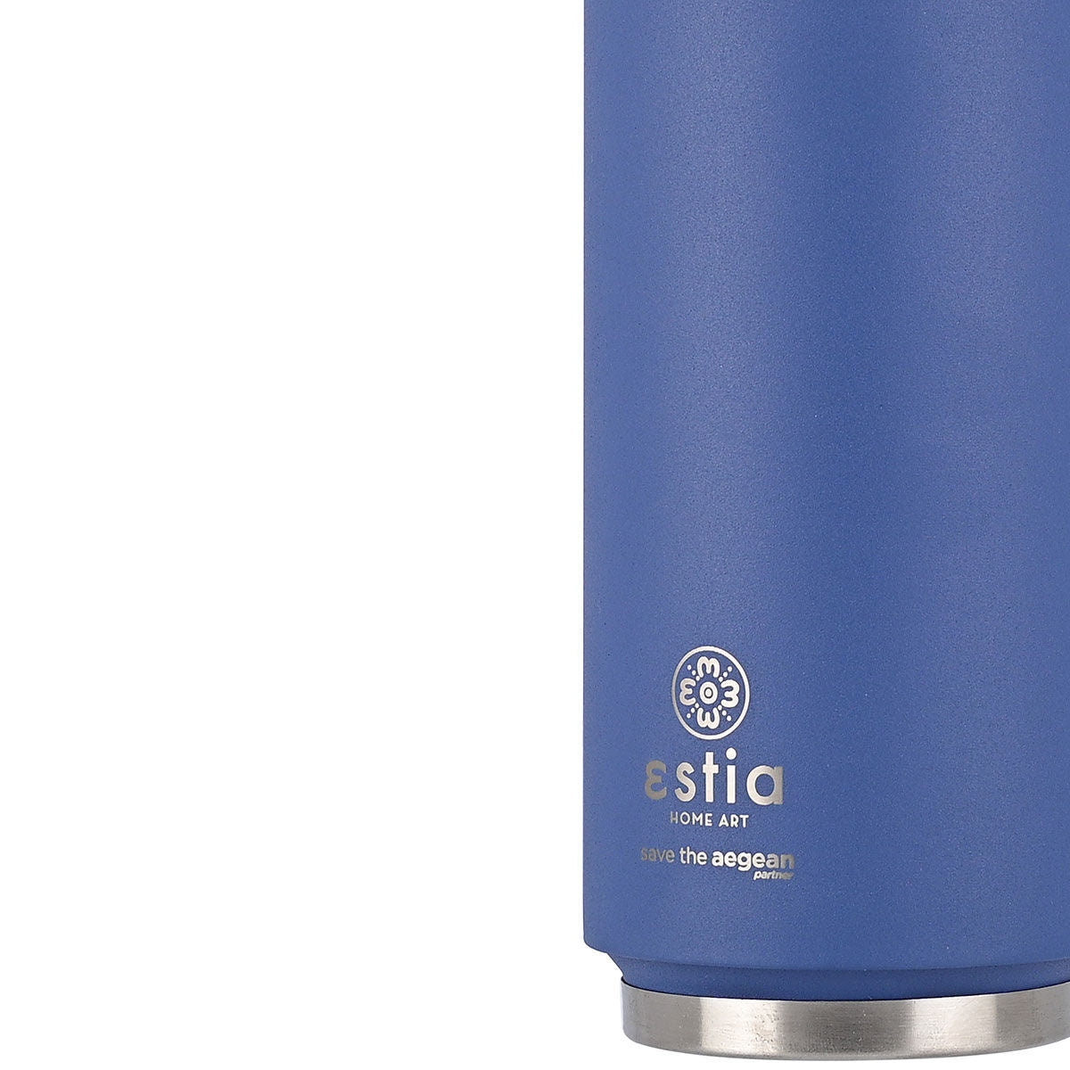 Estia Travel Cup Save The Aegean Ποτήρι Θερμός με Καλαμάκι Denim Blue - 500ml