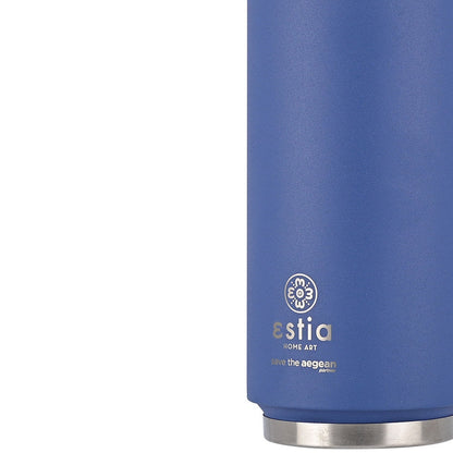 Estia Travel Cup Save The Aegean Ποτήρι Θερμός με Καλαμάκι Denim Blue - 500ml