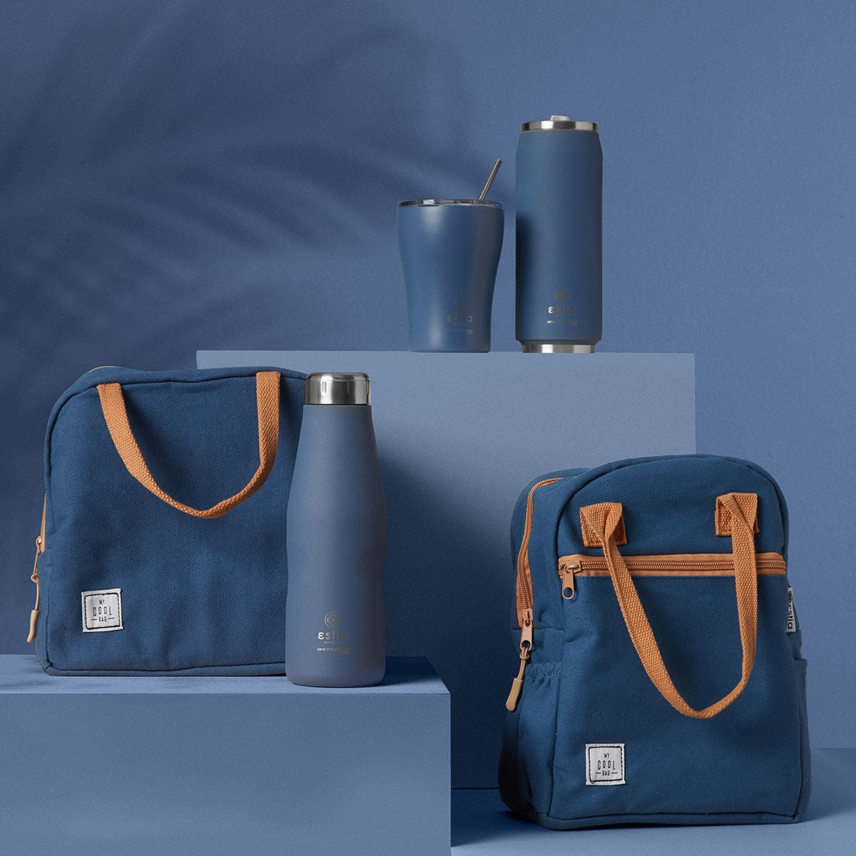 Estia Travel Cup Save The Aegean Ποτήρι Θερμός με Καλαμάκι Denim Blue - 500ml