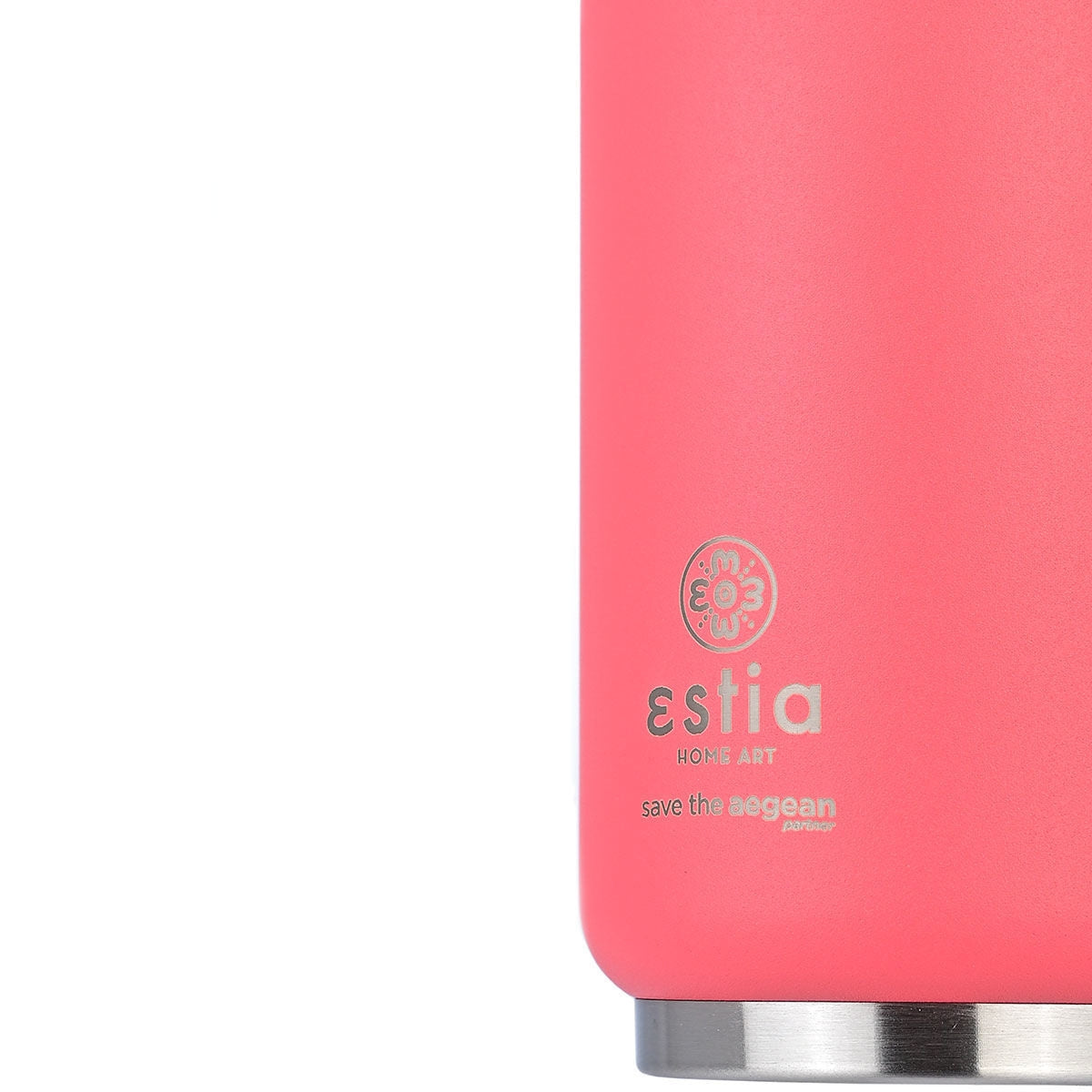 Estia Travel Cup Save The Aegean Ποτήρι Θερμός με Καλαμάκι Fusion Coral - 300ml