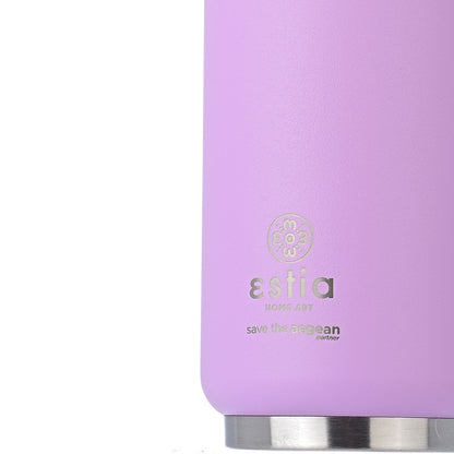 Estia Travel Cup Save The Aegean Ποτήρι Θερμός με Καλαμάκι Lavender Purple - 300ml