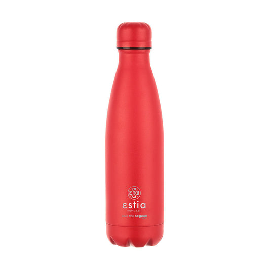 Estia Travel Flask Save Aegean Μπουκάλι Θερμός Scarlet Red - 500ml