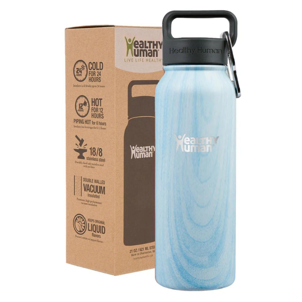 Healthy Human Μπουκάλι Θερμός Stein Bottle Blue Wood - 621ml