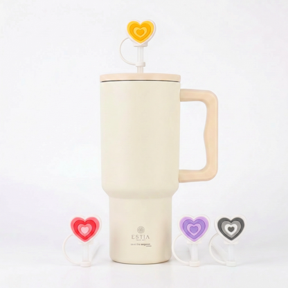 Combo Estia Straw Tumbler XL 1200ml & Hugs Straw Toppers Hearts σετ 4τμχ