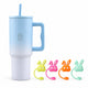 Combo Hugs My Tumbler 1200ml & Straw Toppers Bunnies Σετ 4τμχ