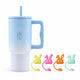 Combo Hugs My Tumbler 900ml & Straw Toppers Bunnies Σετ 4τμχ