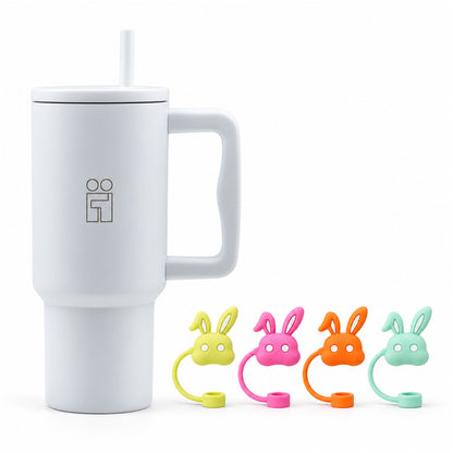 Combo Hugs My Tumbler 900ml Pure Feel & Straw Toppers Bunnies Σετ 4τμχ
