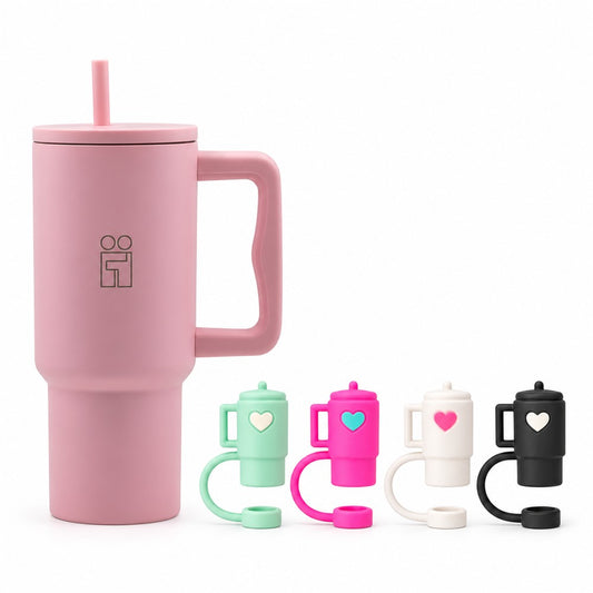 Combo Hugs My Tumbler 900ml Blush Mood & Straw Toppers Mini Tumblers Σετ 4τμχ