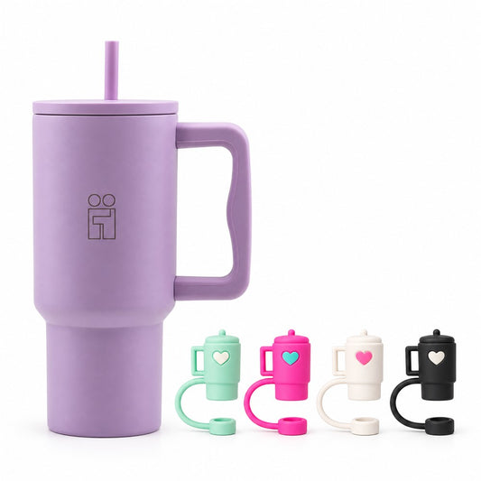 Combo Hugs My Tumbler 900ml Purple Calm & Straw Toppers Mini Tumblers Σετ 4τμχ