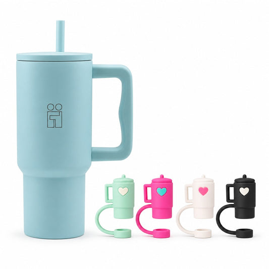 Combo Hugs My Tumbler 900ml Soft Sky & Straw Toppers Mini Tumblers Σετ 4τμχ