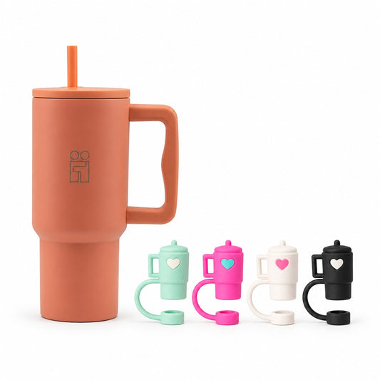 Combo Hugs My Tumbler 900ml Warm Light & Straw Toppers Mini Tumblers Σετ 4τμχ