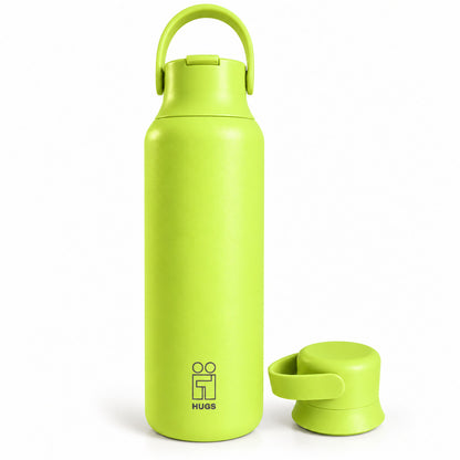 Hugs Zero 600ml Lime Energy, με τα δύο καπάκια σε λευκό φόντο