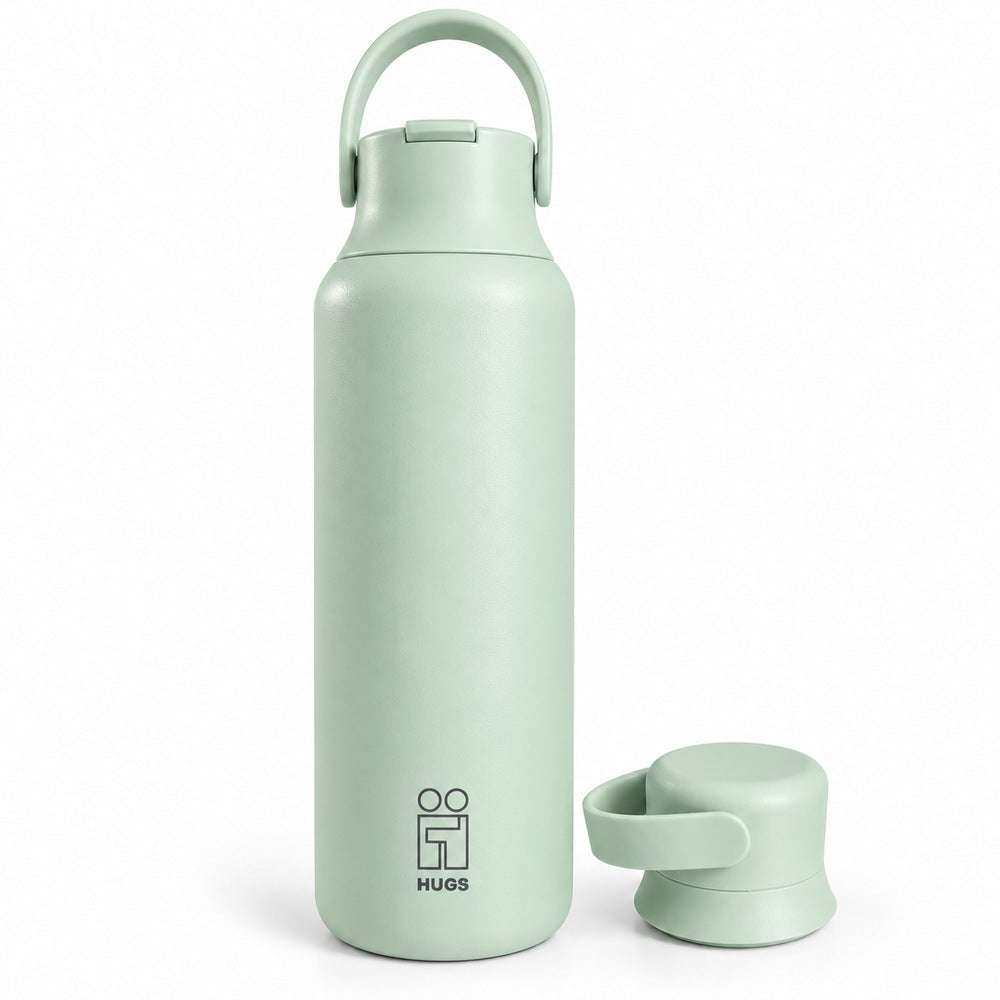 Hugs Zero 600ml Teal Touch, με τα δύο καπάκια σε λευκό φόντο