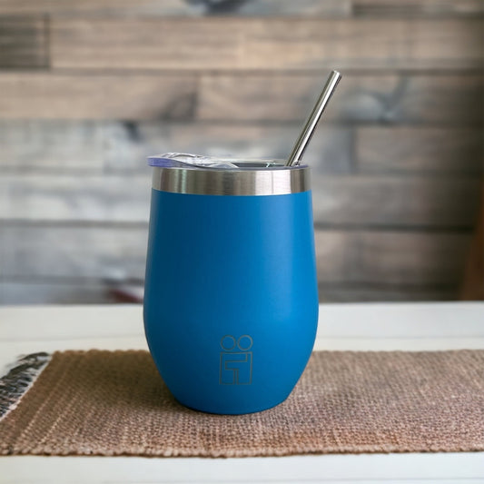 Hugs Coffee Mug Ποτήρι και Κούπα Θερμός με Διπλό Καλαμάκι και Βουρτσάκι