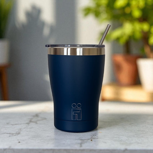 Hugs Coffee Cup Ποτήρι Θερμός με Διπλό Καλαμάκι & Βουρτσάκι - 350ml