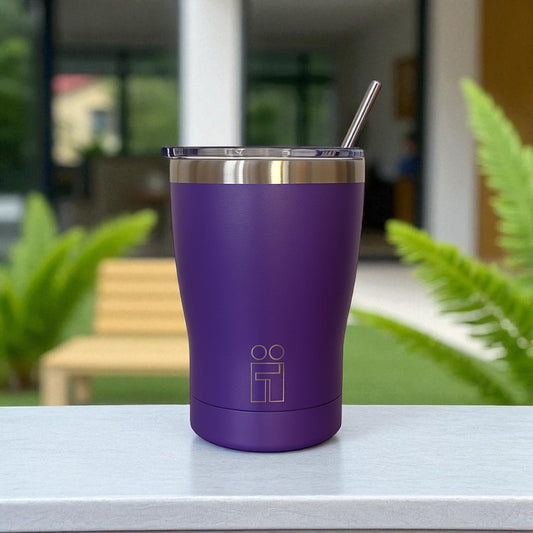 Hugs Coffee Cup Ποτήρι Θερμός με Διπλό Καλαμάκι & Βουρτσάκι - 350ml